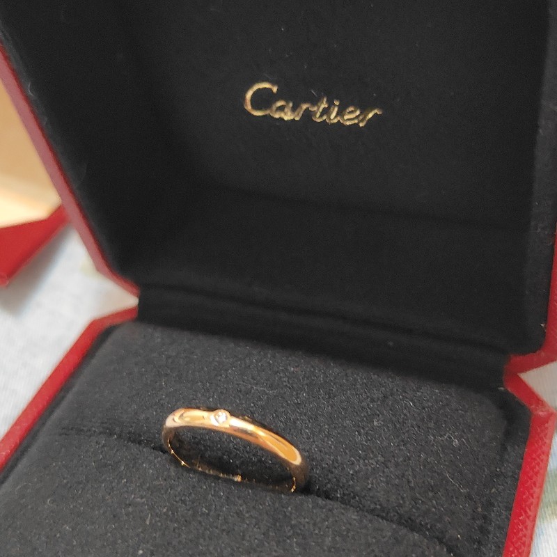 Cartier 18K金 碎鑽單戒 戒圍49-2