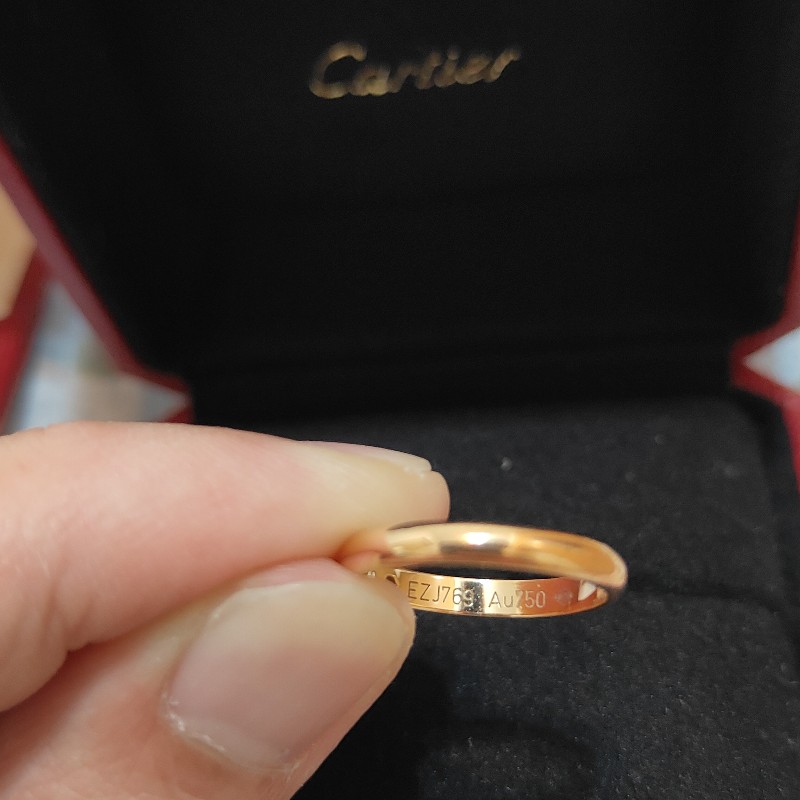 Cartier 18K金 碎鑽單戒 戒圍49-4
