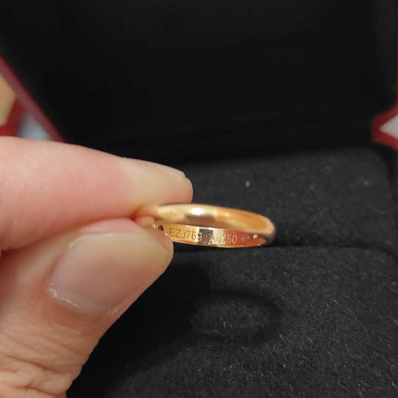 Cartier 18K金 碎鑽單戒 戒圍49-9