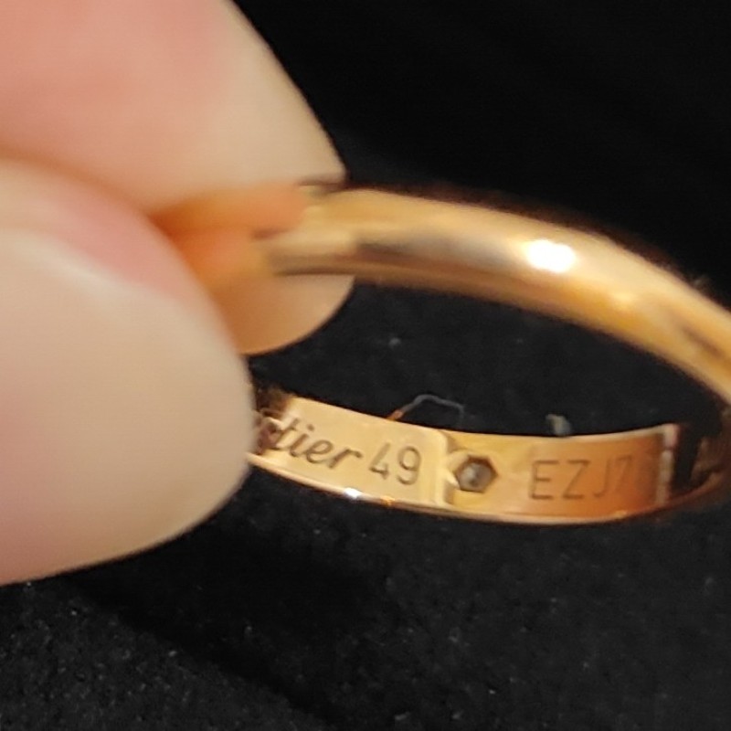 Cartier 18K金 碎鑽單戒 戒圍49-13