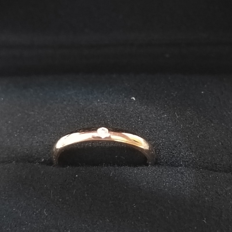 Cartier 18K金 碎鑽單戒 戒圍49-17