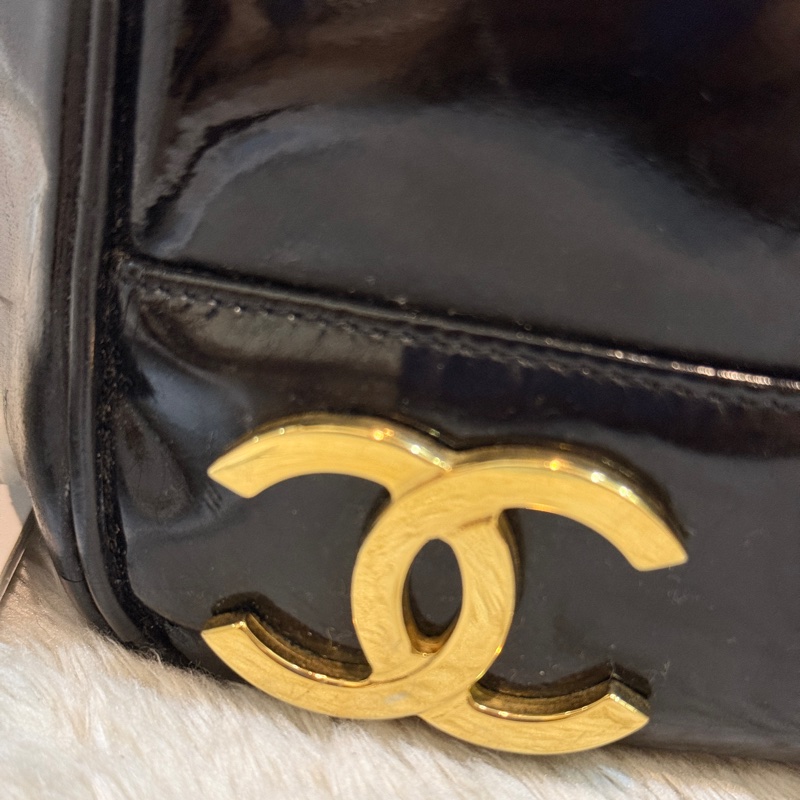 85新✨香奈兒24k金 vintage 金球托特包 可肩背 可流浪包揹法 大雙C logo-34