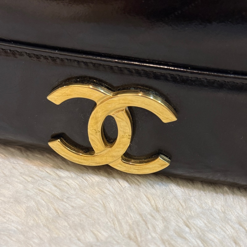 85新✨香奈兒24k金 vintage 金球托特包 可肩背 可流浪包揹法 大雙C logo-35