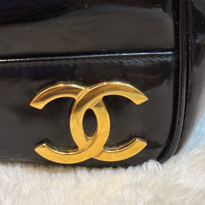 85新✨香奈兒24k金 vintage 金球托特包 可肩背 可流浪包揹法 大雙C logo-36