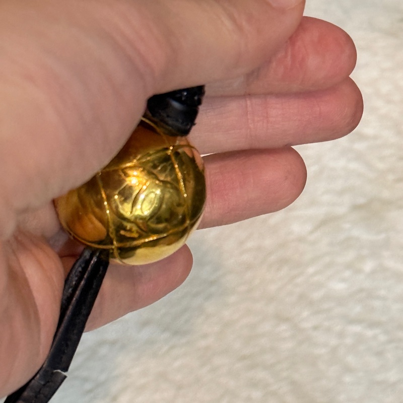 85新✨香奈兒24k金 vintage 金球托特包 可肩背 可流浪包揹法 大雙C logo-8