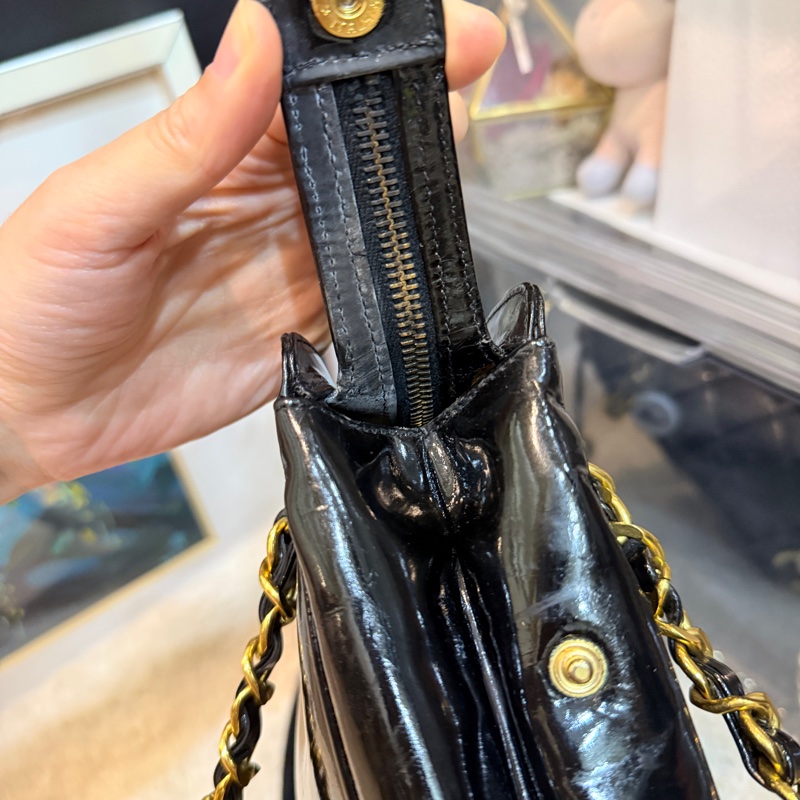 85新✨香奈兒24k金 vintage 金球托特包 可肩背 可流浪包揹法 大雙C logo-79
