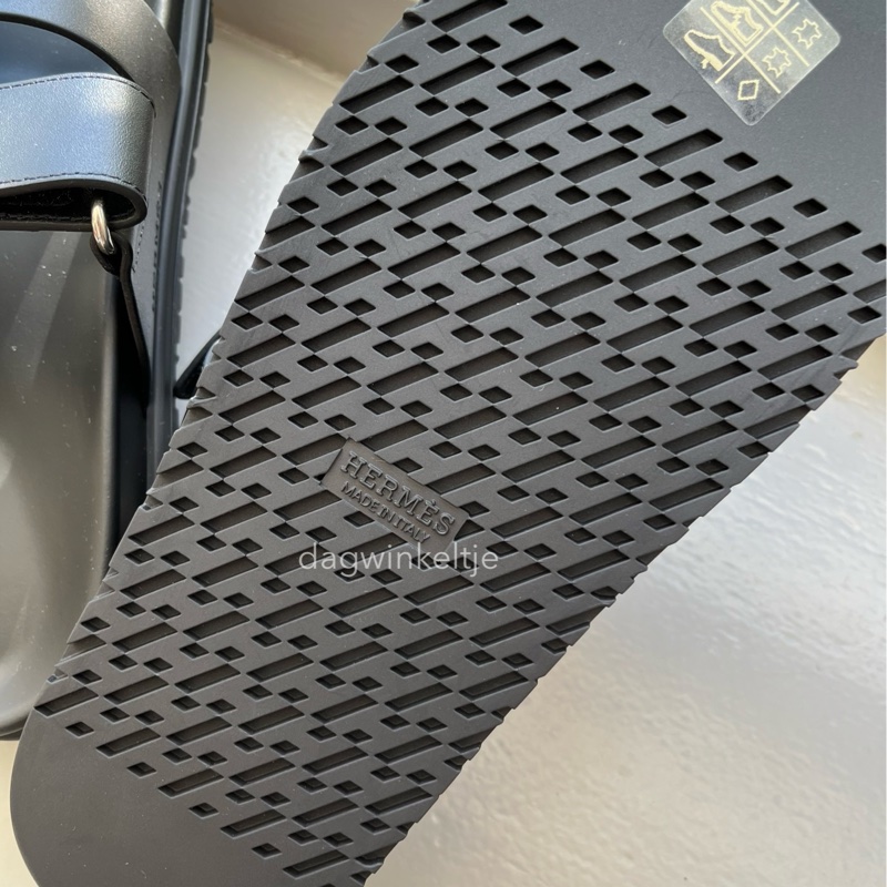 愛馬仕二舅拖 黑 / 37.5-3