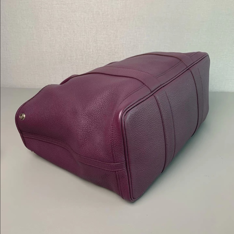 Hermes • Grrden Party 36 黑加侖紫 銀釦 花園包-7