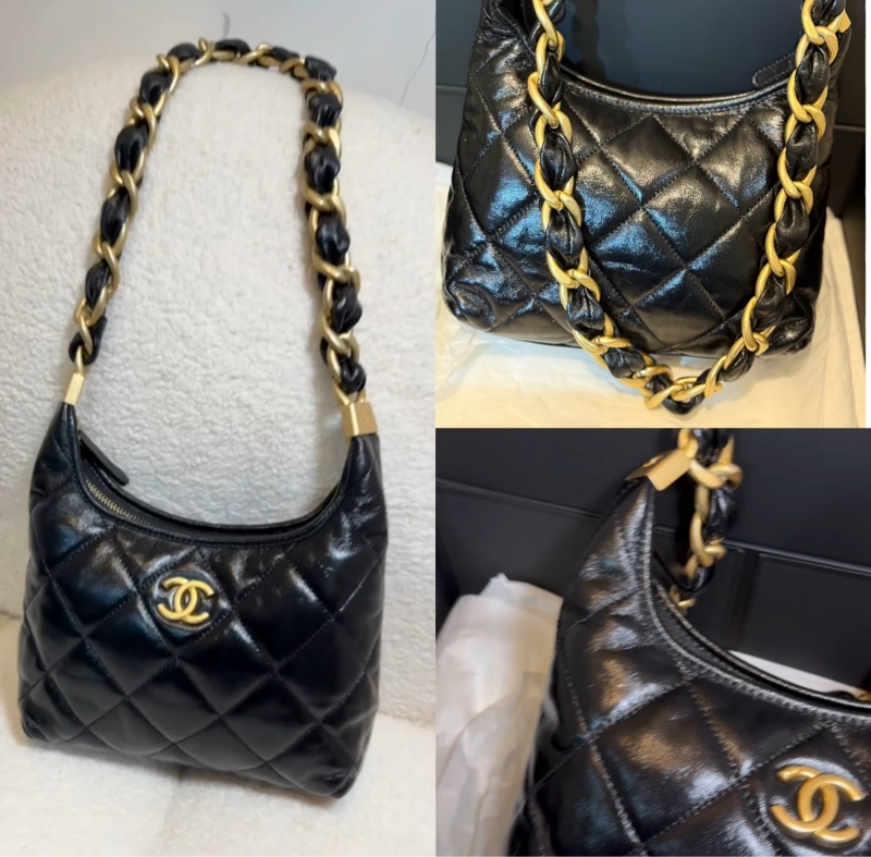 香奈兒24A HOBO 小號 人氣爆款 AS4922🖤 小型流浪包🤍甜價割愛-0