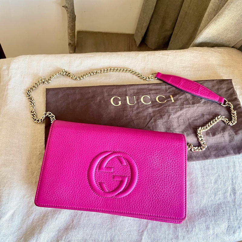 🌈限時降🌈Gucci WOC鏈條翻蓋小包/錢包卡包/手機包/手拿包/腋下包/斜背/側背/手拿宴會包💟瀟💟正品💟況美💟超火🔥🔥時尚-8
