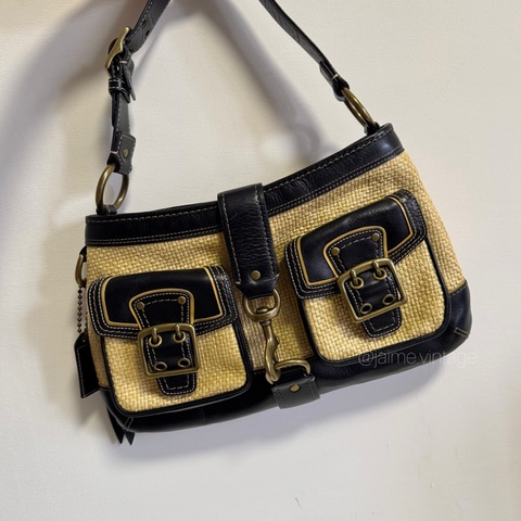 Coach Vintage Soho Bag 稀有復古草編包 中古包 日本中古 腋下包 肩背包 古著 古董包