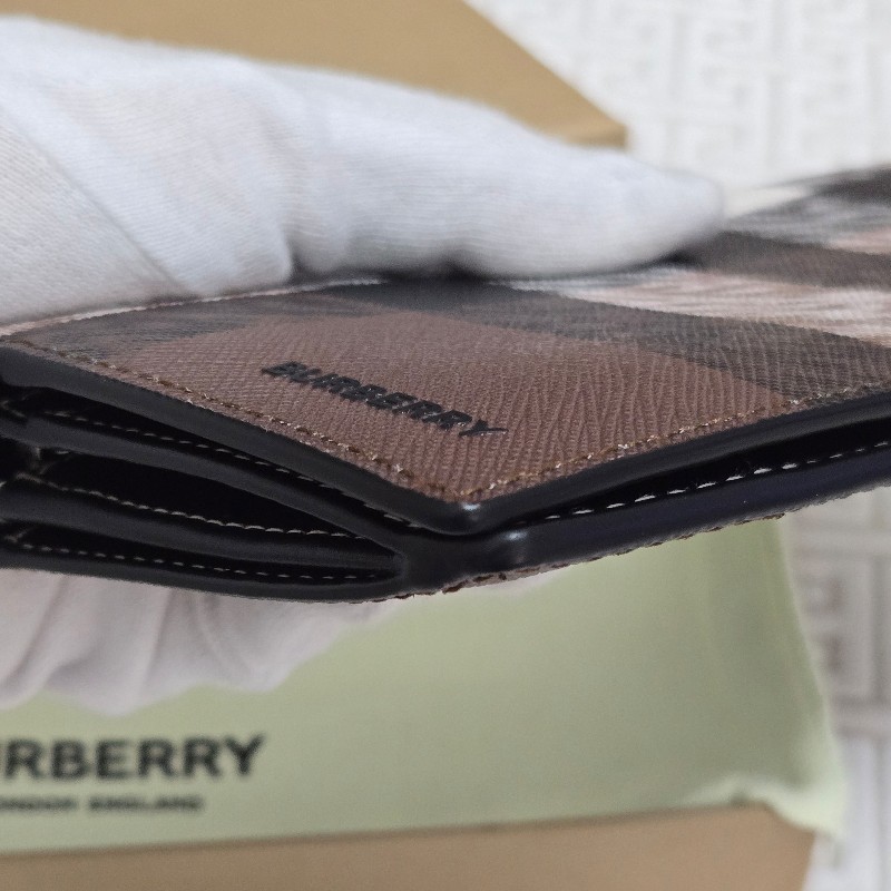 BURBERRY 經典格紋直式長夾 對開長夾 暗樺木棕色-18