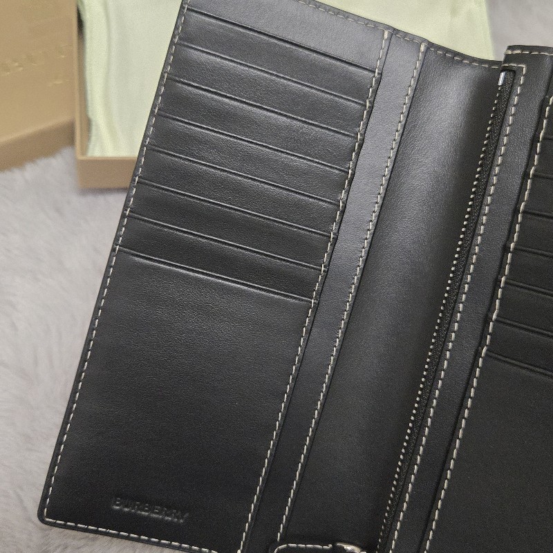 BURBERRY 經典格紋直式長夾 對開長夾 暗樺木棕色-24