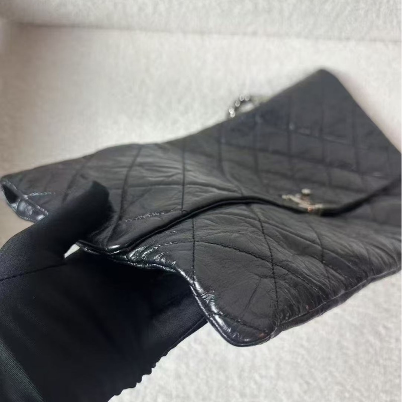 Chanel 大號黑色機場鍊條包信封包 99新 配件塵袋-4
