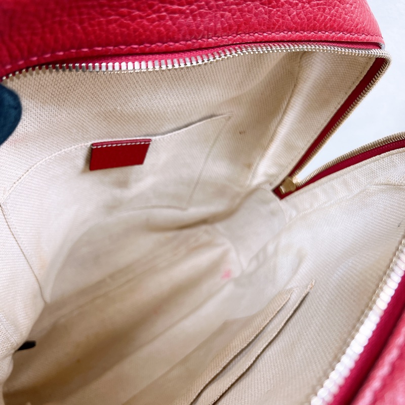 Gucci logo 鏈條拼色雙肩包/背包-13