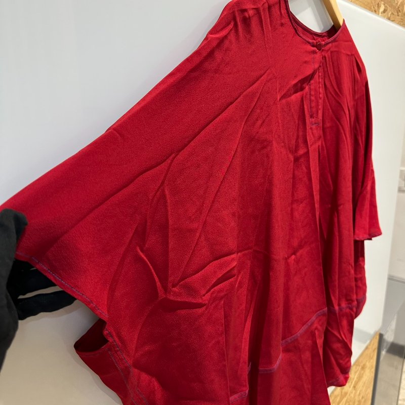 【美收精品】HERMES 紅色薄紗短袖 2-744-6