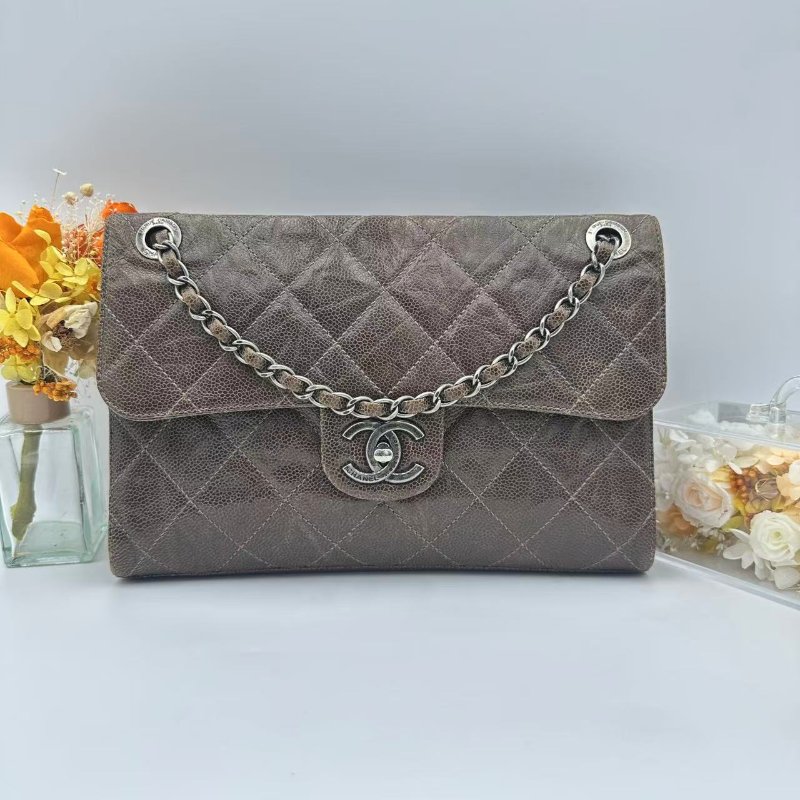 Chanel CF M Size 荔枝紋牛皮 做舊風格機場袋-0