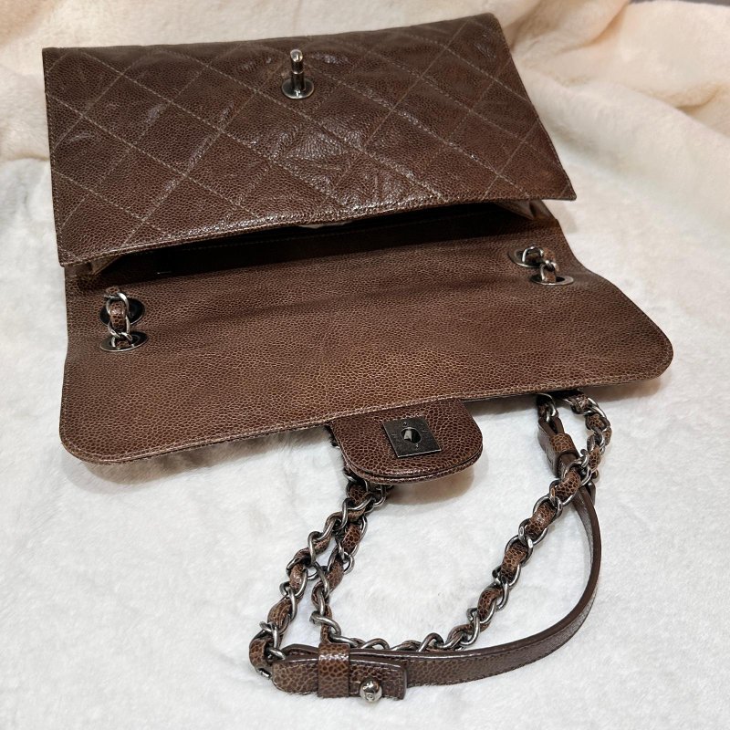 Chanel CF M Size 荔枝紋牛皮 做舊風格機場袋-3