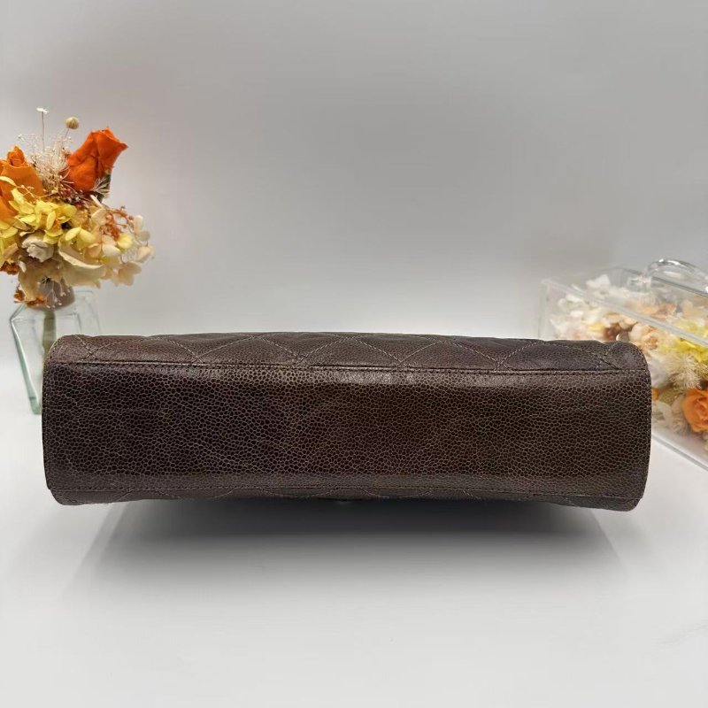 Chanel CF M Size 荔枝紋牛皮 做舊風格機場袋-7