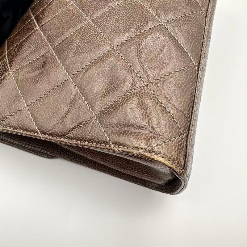 Chanel CF M Size 荔枝紋牛皮 做舊風格機場袋-10