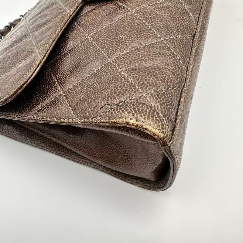 Chanel CF M Size 荔枝紋牛皮 做舊風格機場袋-11