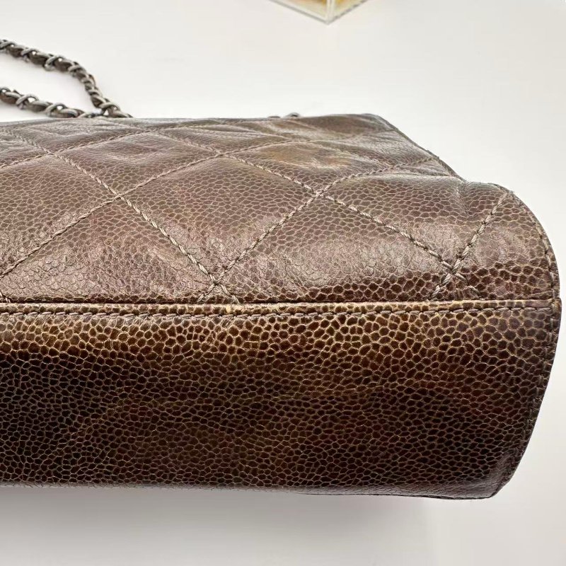 Chanel CF M Size 荔枝紋牛皮 做舊風格機場袋-12