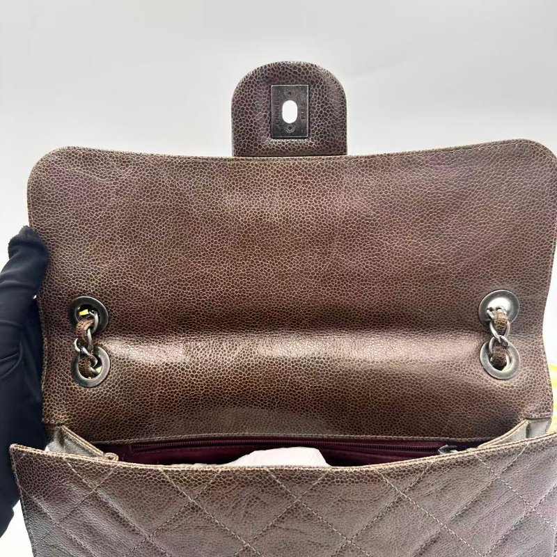 Chanel CF M Size 荔枝紋牛皮 做舊風格機場袋-14