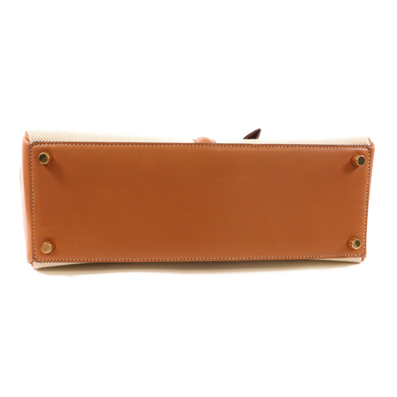 CELINE 帆布/牛皮皮革Classique 16金扣手挽肩背兩用袋-3