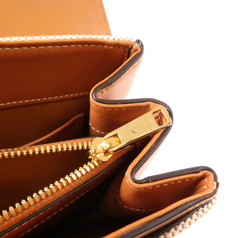 CELINE 帆布/牛皮皮革Classique 16金扣手挽肩背兩用袋-16