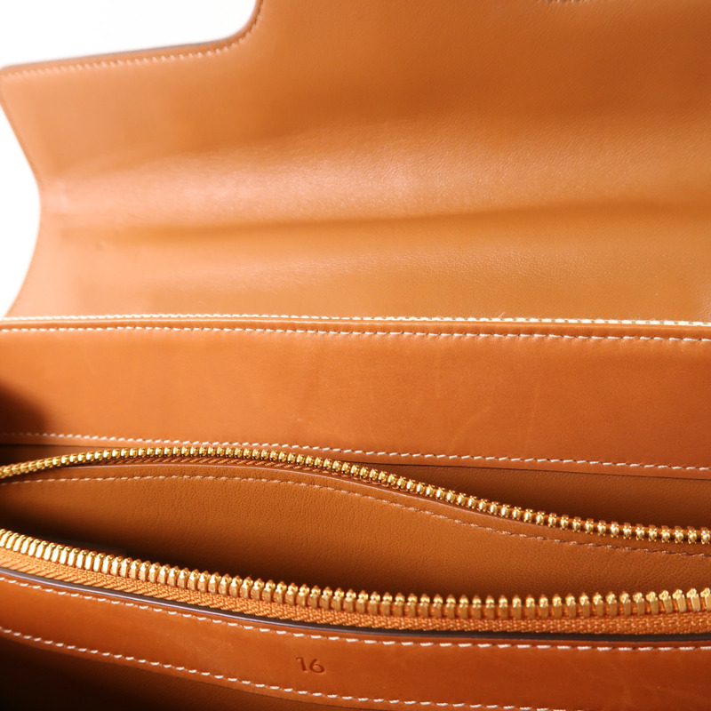 CELINE 帆布/牛皮皮革Classique 16金扣手挽肩背兩用袋-17