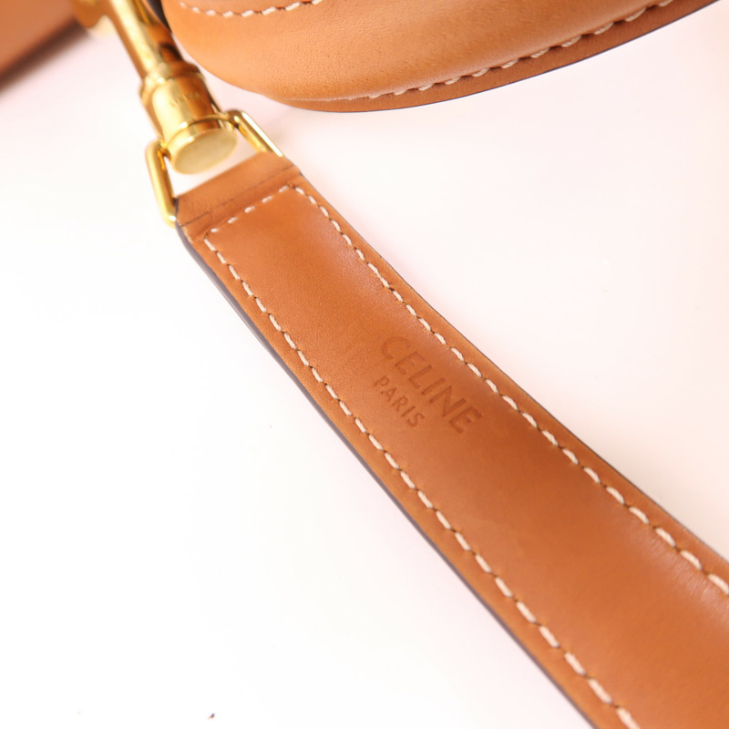 CELINE 帆布/牛皮皮革Classique 16金扣手挽肩背兩用袋-18