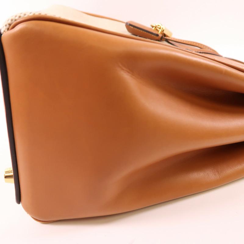 CELINE 帆布/牛皮皮革Classique 16金扣手挽肩背兩用袋-20