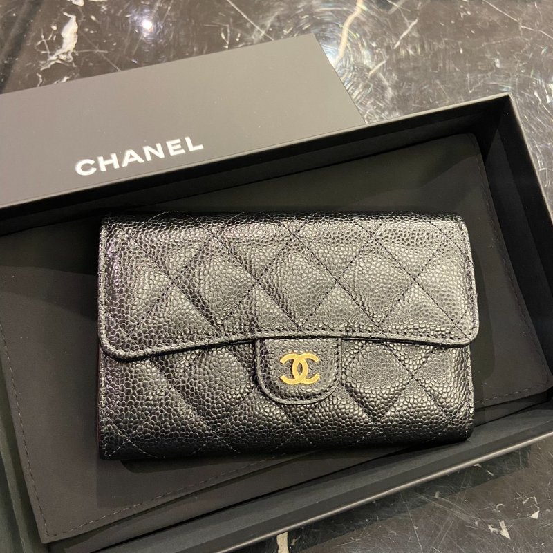 【Chanel AP0232 經典口蓋皮夾】黑金Caviar|人氣入門首選・全新正品・Nuyouh Boutique 嚴選推薦-1