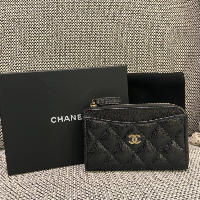 【Chanel AP3179 拉鍊卡片夾】黑金閃亮Caviar｜經典必收入門款・Nuyouh Boutique 全新正品-1
