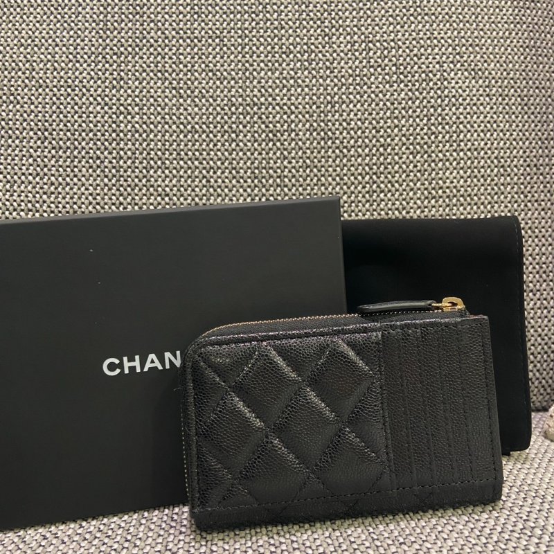【Chanel AP3179 拉鍊卡片夾】黑金閃亮Caviar｜經典必收入門款・Nuyouh Boutique 全新正品-2