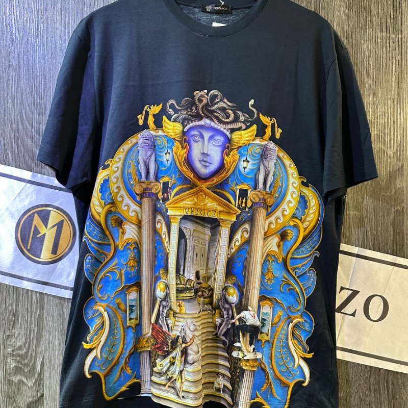 【美收精品】Versace黑茶藍短袖 2-799-0