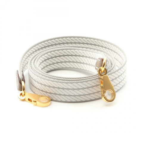 HERMES Bandouliere Sangle Cordage 肩帶 Toile Militaire 灰棕色 GHW