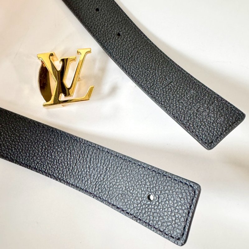 LV 經典 咖啡 老花 皮帶 3cm寬 金扣 可拆 可雙面使用 75cm-4