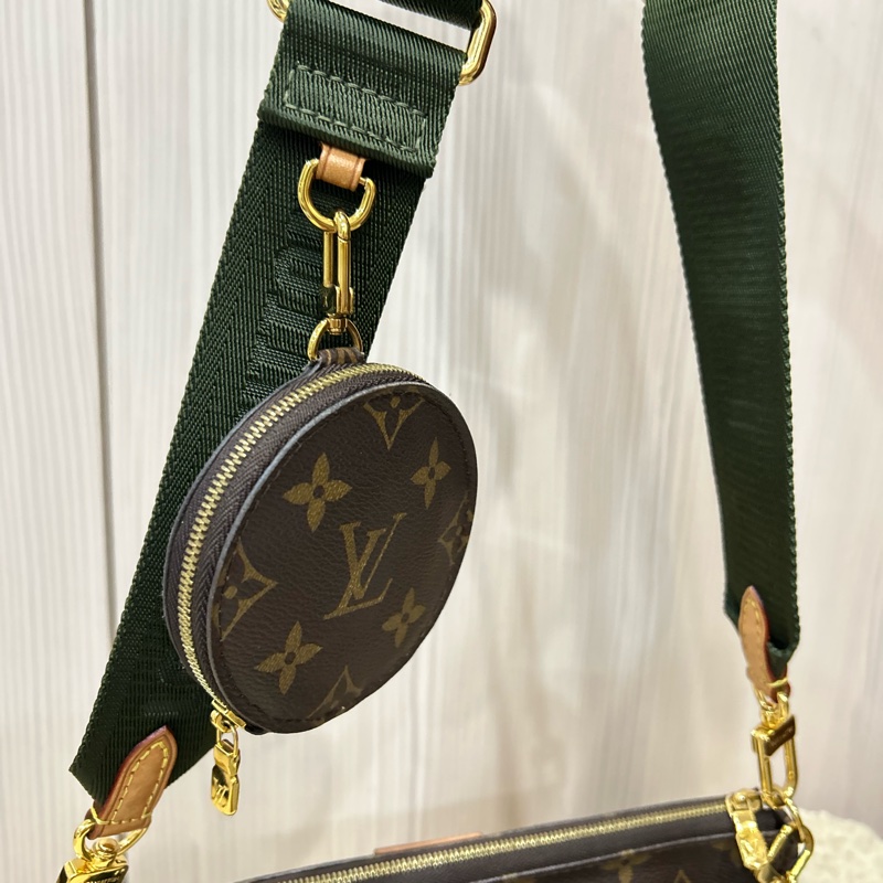 Louis Vuitton lv 深綠色背帶五合一麻將包-3