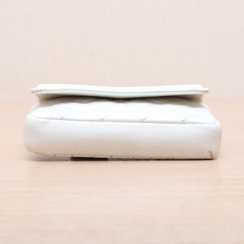 CHANEL(香奈兒) 白色 30開 金扣 超MINI 鏈條包卡片包 10CM-3