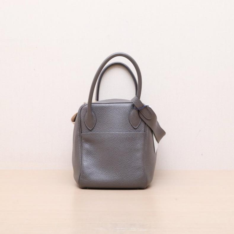 HERMES(愛馬仕) Lindy 30 8F錫器灰 TC皮 A刻 金扣-1