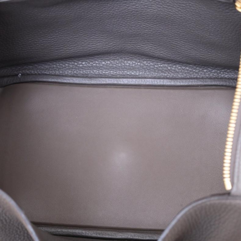 HERMES(愛馬仕) Lindy 30 8F錫器灰 TC皮 A刻 金扣-4