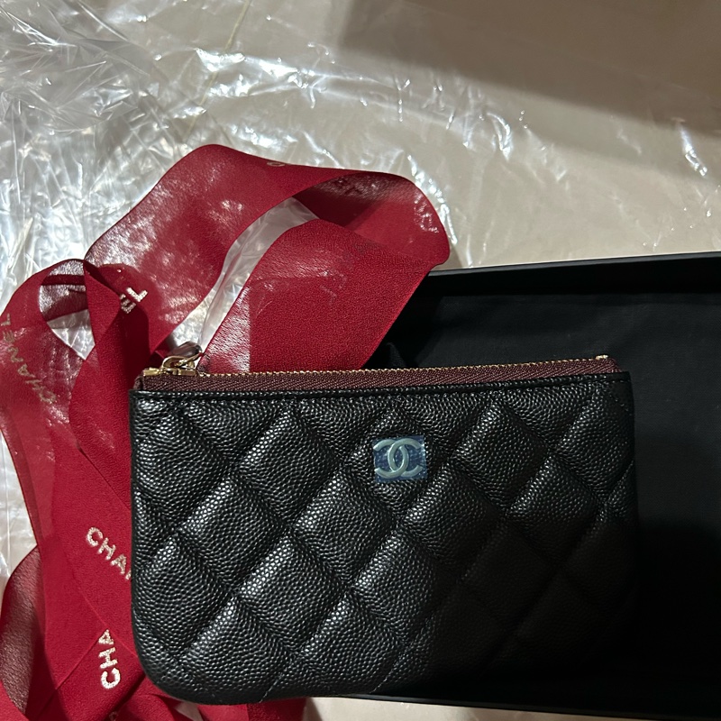 全新 Chanel 一字拉鏈零錢包 (小牛皮)-1