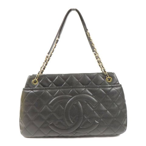 CHANEL 牛皮皮革Tote Bag金扣肩背袋