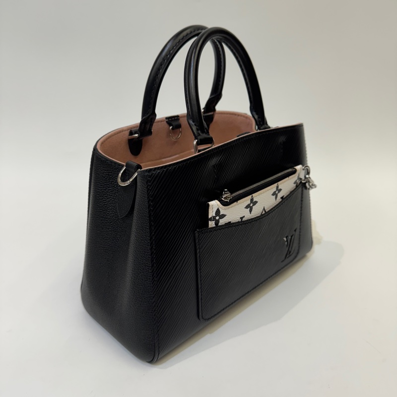 LV Marelle Tote BB 黑EPI銀釦二合一-2