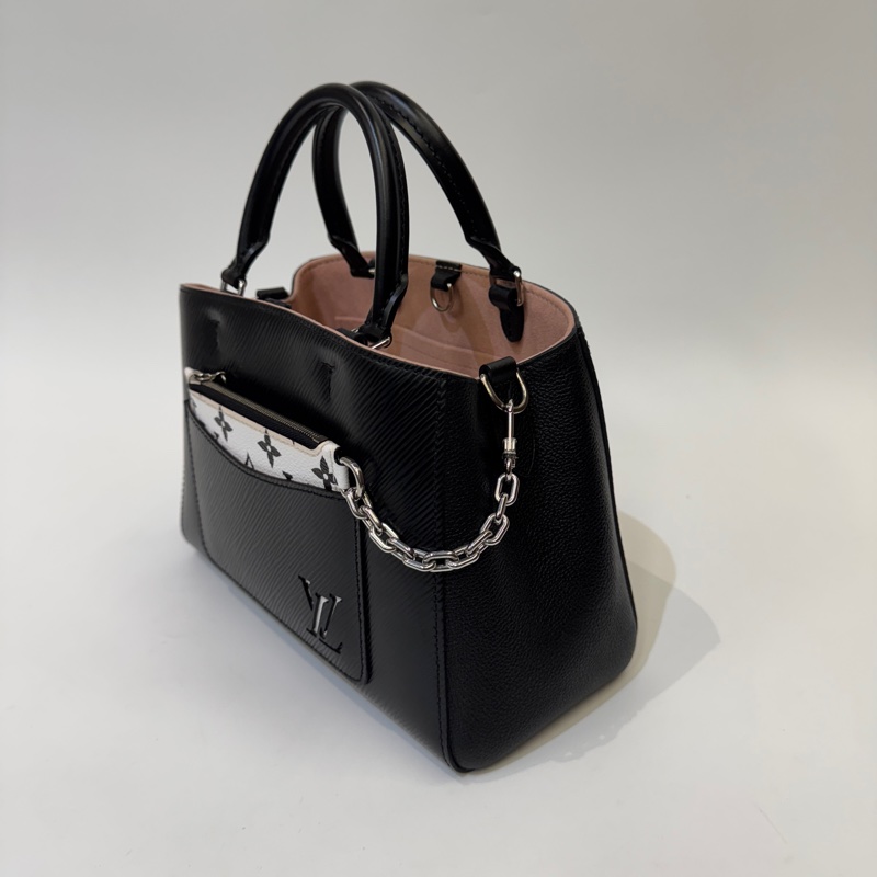 LV Marelle Tote BB 黑EPI銀釦二合一-3