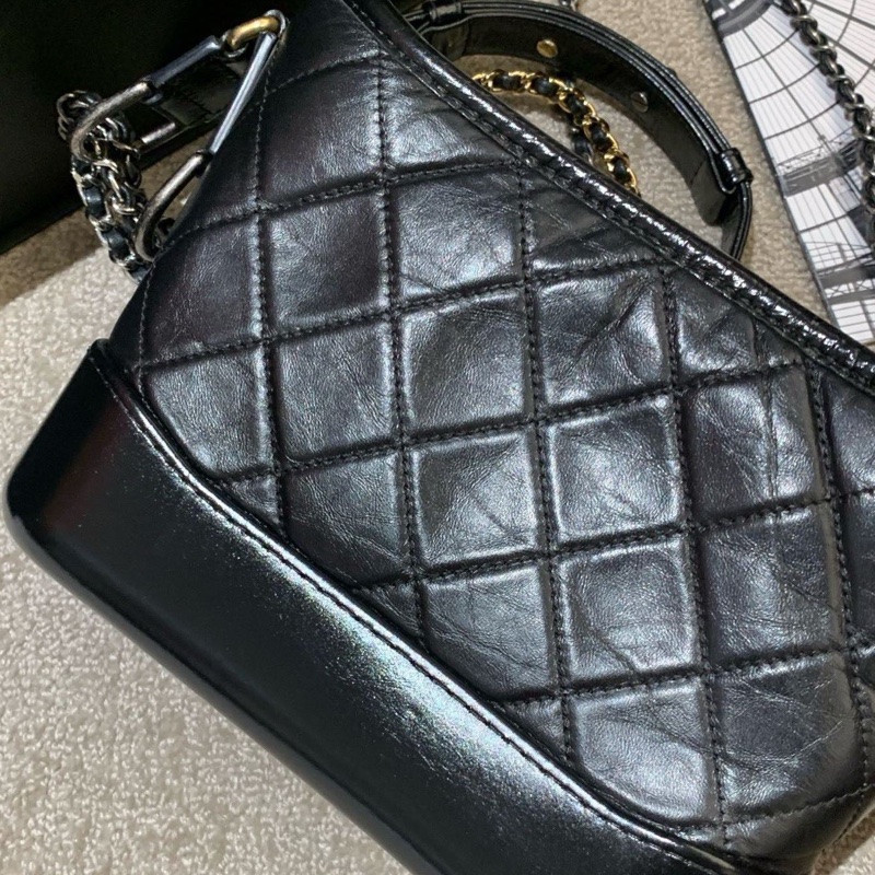 成色超好！Chanel 香奈兒 黑色經典牛皮流浪包 小號 25開保卡-1