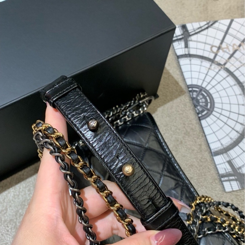 成色超好！Chanel 香奈兒 黑色經典牛皮流浪包 小號 25開保卡-13