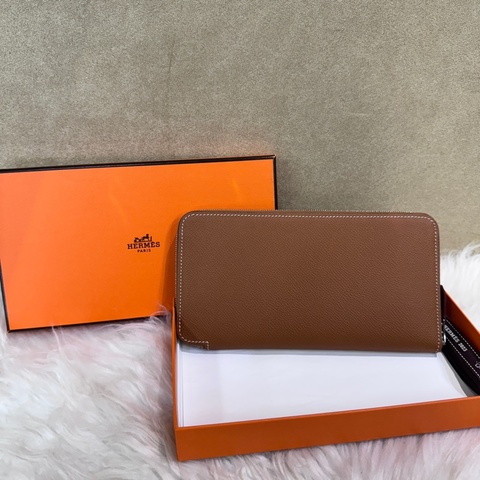 Hermes 金棕銀Evercolor絲巾長夾 離櫃品❤️