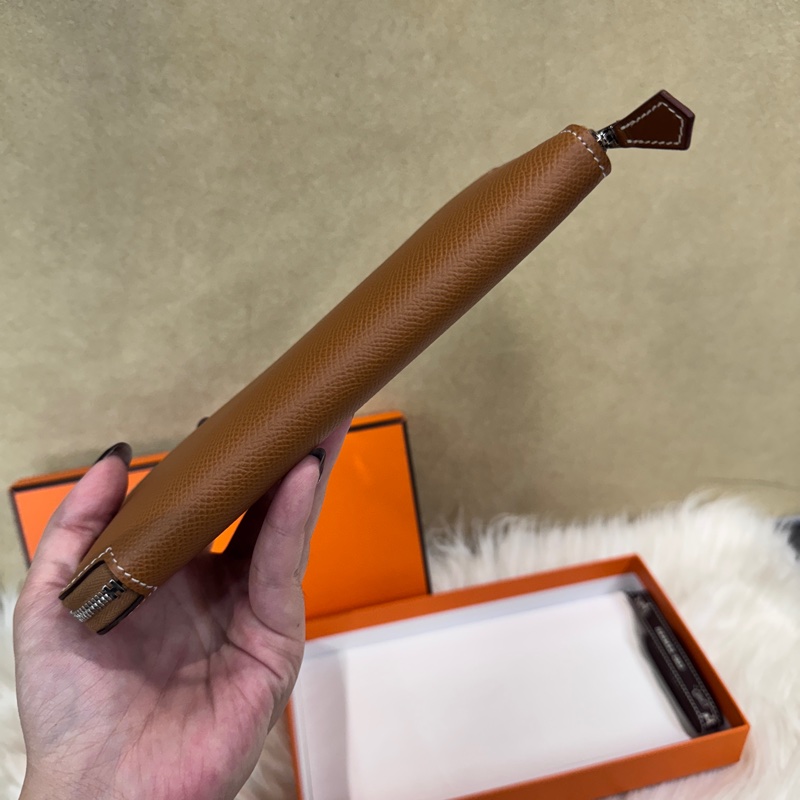 Hermes 金棕銀Evercolor絲巾長夾 離櫃品❤️-3